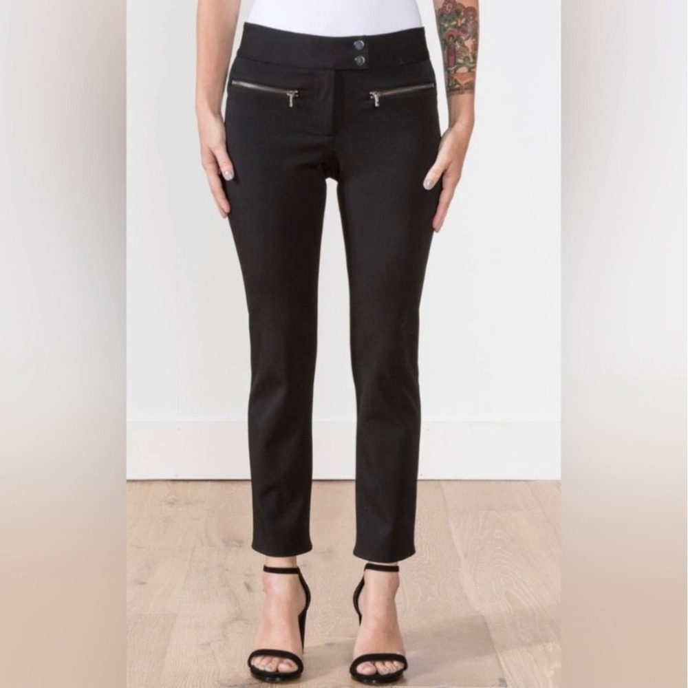 Veronica Beard METRO CROPPED‎ KICK FLARE BLACK Pants Women 8 ZIPPER USA